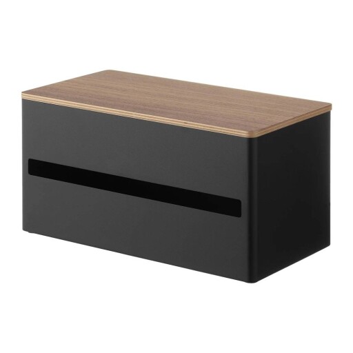 Suport orizontal pentru prosoape de bucătărie din hârtie negru din metal Rin – YAMAZAKI