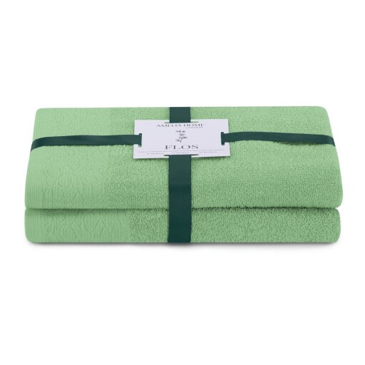 Prosoape de baie verde-deschis 2 buc. din bumbac din frotir Flos – Restilo