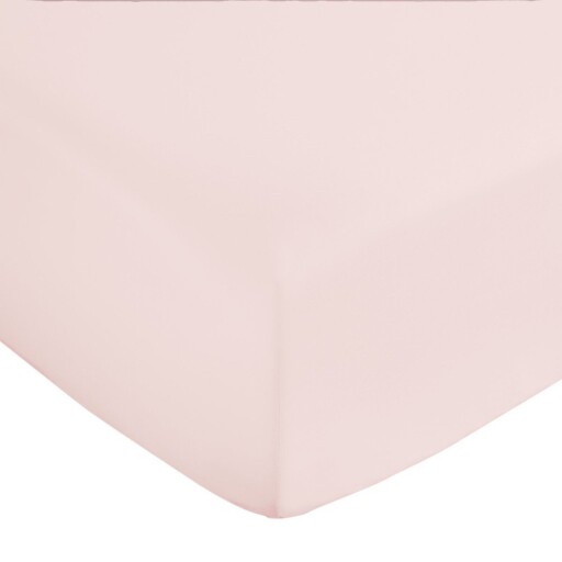 Cearceaf roz din bumbac satinat cu elastic 150x200 cm Cotton Sateen – Bianca