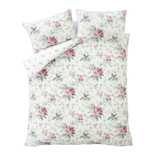 Lenjerie de pat crem pentru pat dublu, extinsă 230x220 cm Bridgerton Penelope Floral – Catherine Lansfield