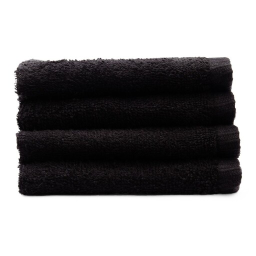 Prosoape negre 4 buc. din bumbac cu uscare rapidă, din frotir 30x30 cm Quick Dry – Catherine Lansfield