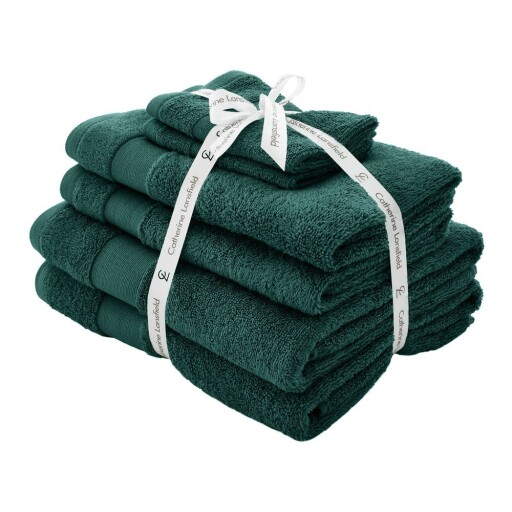 Prosoape de baie verde-închis 6 buc. din bumbac din frotir Anti-Bacterial – Catherine Lansfield