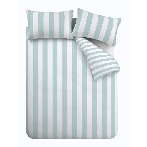 Lenjerie de pat verde-mentă pentru pat dublu, extinsă 230x220 cm Cove Stripe – Catherine Lansfield