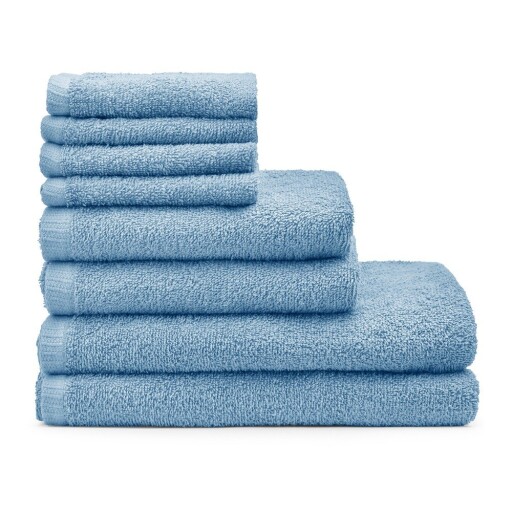Prosoape de baie albastre 8 buc. din bumbac cu uscare rapidă, din frotir Quick Dry – Catherine Lansfield