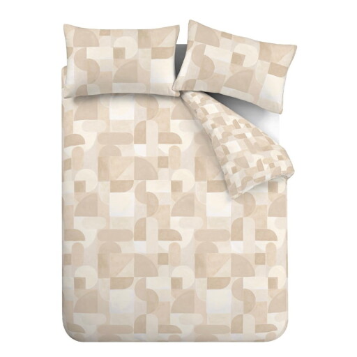 Lenjerie de pat bej pentru pat dublu, extinsă 230x220 cm Sloane Geo – Catherine Lansfield