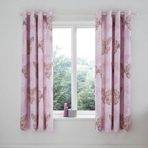 Draperii pentru copii roz 2 buc. 168x183 cm Enchanted Butterfly – Catherine Lansfield