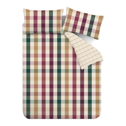 Lenjerie de pat pentru pat dublu, extinsă 230x220 cm Autumn Check – Catherine Lansfield