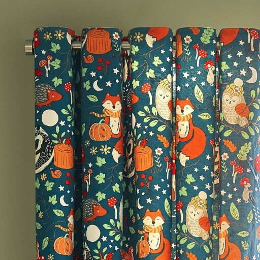 Draperii pentru copii verzi-maro 2 buc. 168x183 cm Fox and Woodland Friends – Catherine Lansfield