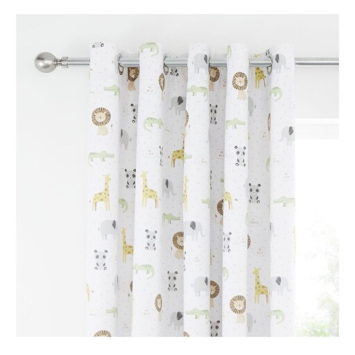 Draperii pentru copii albe 2 buc. 168x183 cm Roarsome Animals – Catherine Lansfield