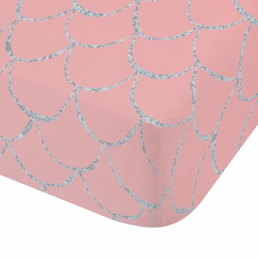 Cearceaf pentru copii roz pentru pat de o persoană cu elastic 90x190 cm Mermaid – Catherine Lansfield