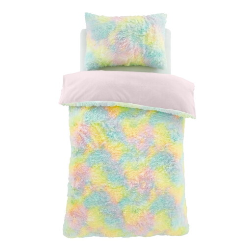 Lenjerie de pat pentru copii din micropluș/cocolino pentru pat dublu/extinsă 230x220 cm Rainbow Cuddly – Catherine Lansfield