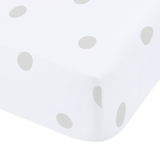 Cearceaf alb-gri din flanelă cu elastic 150x200 cm Polka Dot – Catherine Lansfield