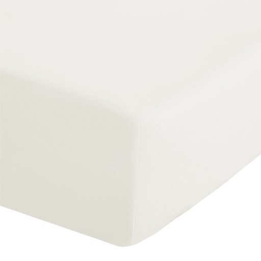 Cearceaf crem din bumbac percale cu elastic 150x200 cm Easy Iron Percale – Catherine Lansfield