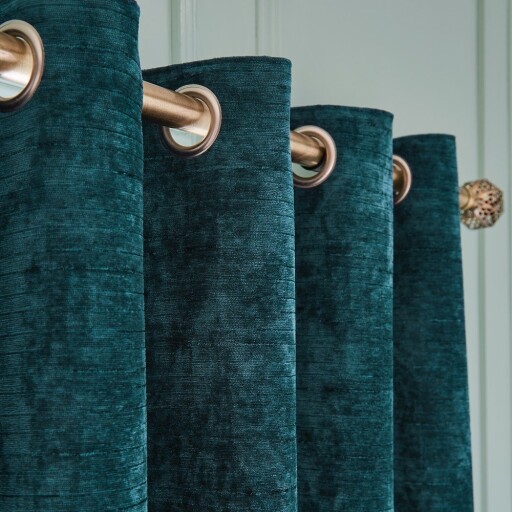 Draperii albastru-verde termoizolante 2 buc. din janilie 229x183 cm Selene Luxury Chenille – Hyperion