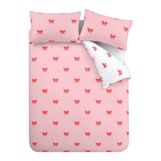 Lenjerie de pat roz pentru pat dublu, extinsă 230x220 cm Dotty Bows – Sassy B