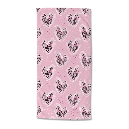 Prosop de plajă roz din catifea pentru copii 75x150 cm Femke – Good Morning