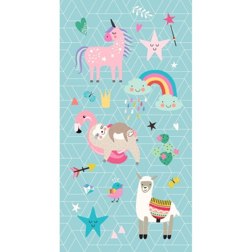 Prosop de plajă albastru din catifea pentru copii 75x150 cm Moody – Good Morning