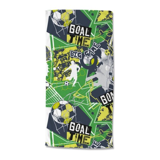 Prosop de plajă verde din catifea pentru copii 75x150 cm Goaltime – Good Morning