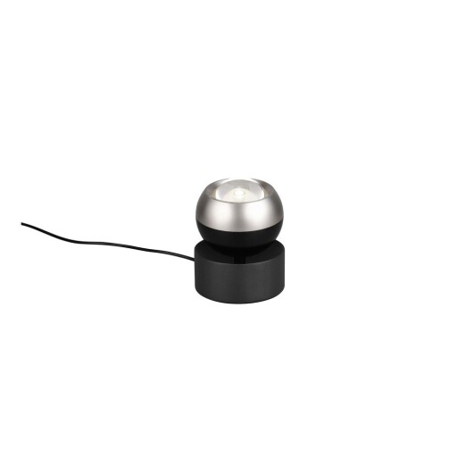 Veioză neagră/argintie LED (înălțime 14 cm) Orbit – Trio Select