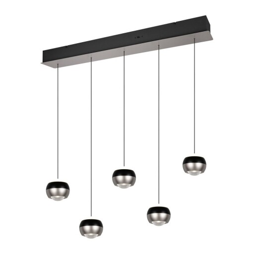 Lustră neagră/argintie LED Orbit – Trio Select