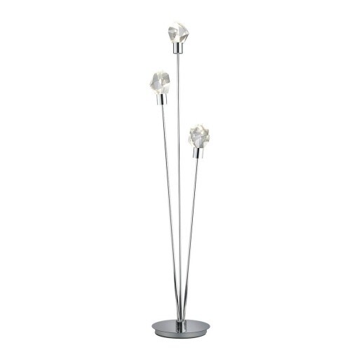 Lampadar argintiu LED cu abajur din sticlă (înălțime 150 cm) Verano – Trio Select