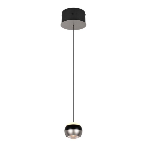 Lustră neagră/argintie LED ø 15,5 cm Orbit – Trio Select