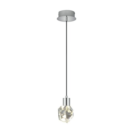 Lustră argintie LED cu abajur din sticlă ø 13 cm Verano – Trio Select