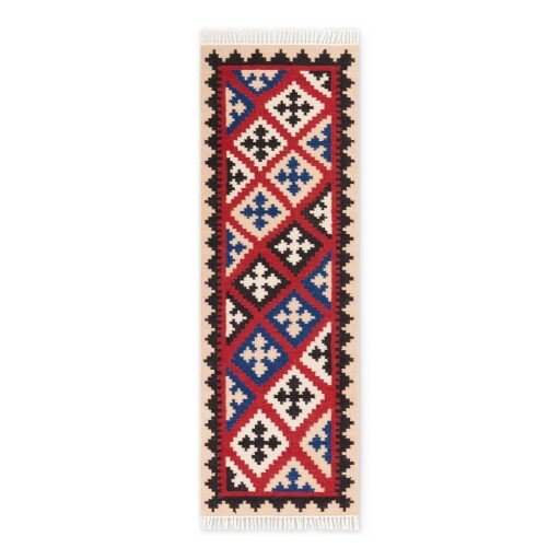 Covor tip traversă roșu reversibil, țesut manual din lână 60x190 cm Kamal Rami – Nouristan