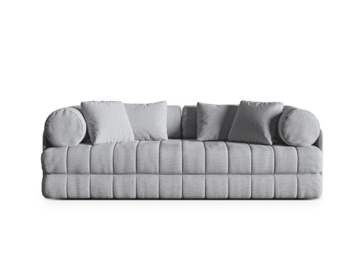 Canapea extensibila 3 locuri, Kemi, Cosmopolitan Design, 206x95x70 cm, tesatura boucle, gri