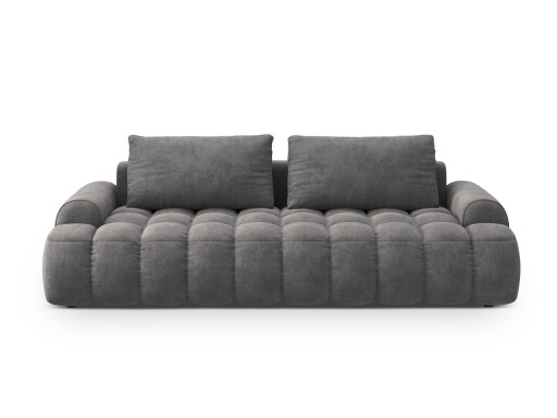 Canapea extensibila 4 locuri, Linz, Cosmopolitan Design, 250x100x84 cm, catifea, gri