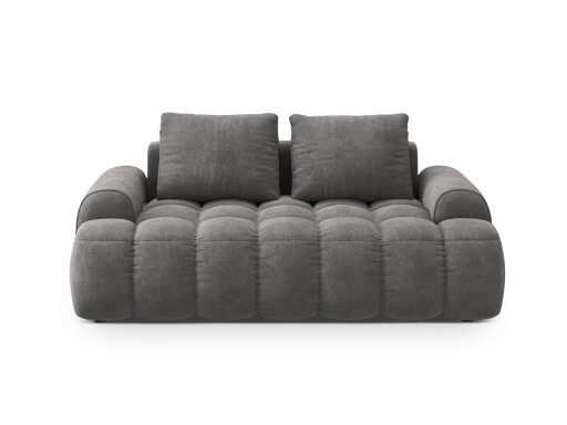 Canapea 2 locuri, Linz, Cosmopolitan Design, 175x100x84 cm, catifea, gri