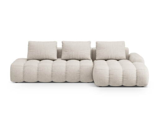 Coltar extensibil dreapta 3 locuri, Linz, Cosmopolitan Design, 275x142x84 cm, cotiera stanga, tesatura structurata, bej