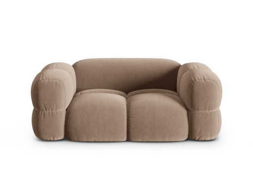 Canapea 2 locuri, Loretto, Cosmopolitan Design, 180x100x68 cm, catifea, bej inchis
