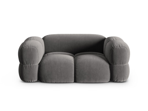 Canapea 2 locuri, Loretto, Cosmopolitan Design, 180x100x68 cm, catifea, gri