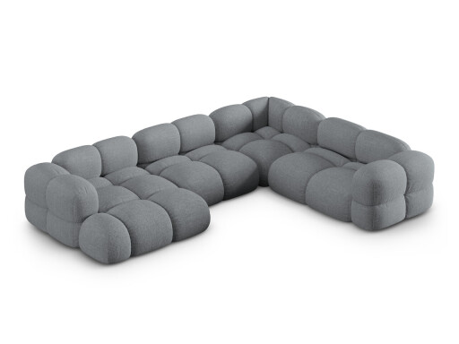 Coltar panoramic dreapta 5 locuri, Loretto, Cosmopolitan Design, 345x250x68 cm, tesatura structurata, gri