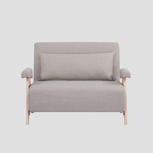Canapea extensibila 1 loc Calore, Homla, 117x90x82 cm, lemn/poliester, bej/natur