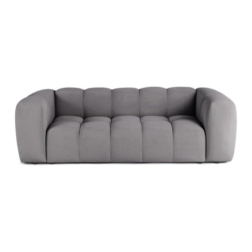 Canapea gri cu tapițerie din catifea 225 cm Cube – Bonami Selection