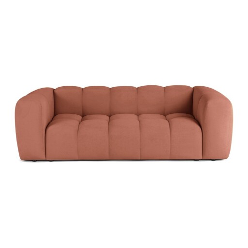 Canapea teracotă cu tapițerie din catifea 225 cm Cube – Bonami Selection