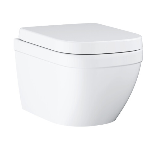Set vas wc suspendat Grohe Euro Ceramic Triple Vortex cu capac cu inchidere lenta  alb