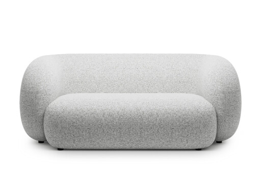 Canapea modulara 2 locuri, Kate, Micadoni, 183x99x76 cm, tesatura structurata, gri deschis melanj