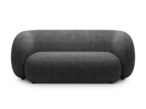 Canapea modulara 2 locuri, Kate, Micadoni, 183x99x76 cm, tesatura structurata, gri inchis melanj