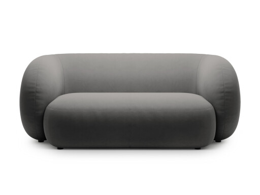 Canapea modulara 2 locuri, Kate, Micadoni, 183x99x76 cm, catifea, gri inchis