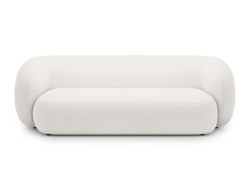 Canapea modulara 3 locuri, Kate, Micadoni, 213x99x76 cm, tesatura boucle, alb