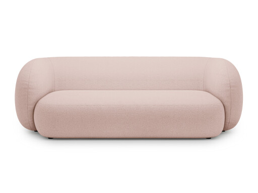 Canapea modulara 3 locuri, Kate, Micadoni, 213x99x76 cm, tesatura boucle, roz pudra