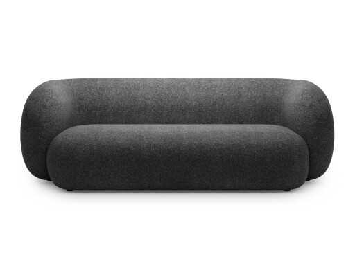Canapea modulara 3 locuri, Kate, Micadoni, 213x99x76 cm, tesatura structurata, gri inchis melanj