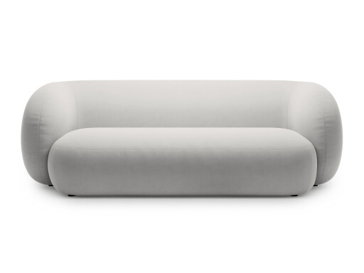 Canapea modulara 3 locuri, Kate, Micadoni, 213x99x76 cm, catifea, gri deschis
