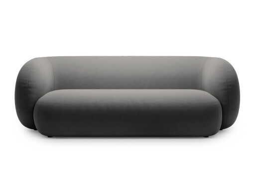 Canapea modulara 3 locuri, Kate, Micadoni, 213x99x76 cm, catifea, gri inchis