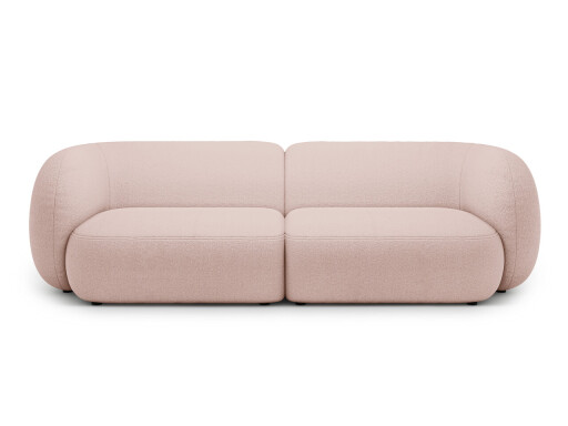Canapea modulara 4 locuri, Kate, Micadoni, 243x99x76 cm, tesatura boucle, roz pudra