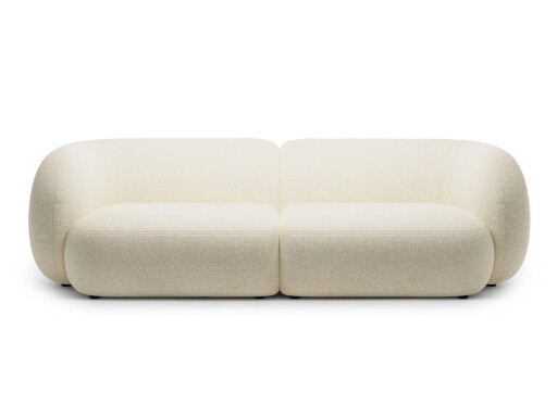 Canapea modulara 4 locuri, Kate, Micadoni, 243x99x76 cm, tesatura structurata, bej deschis