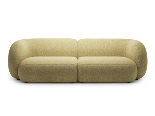 Canapea modulara 4 locuri, Kate, Micadoni, 243x99x76 cm, tesatura structurata, galben melanj